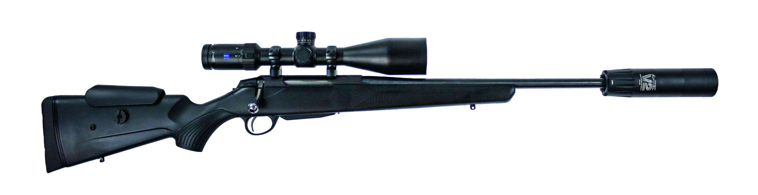 Tikka T3x Adj. m/Zeiss V4 3-12×56 og A-Tec V2 demper